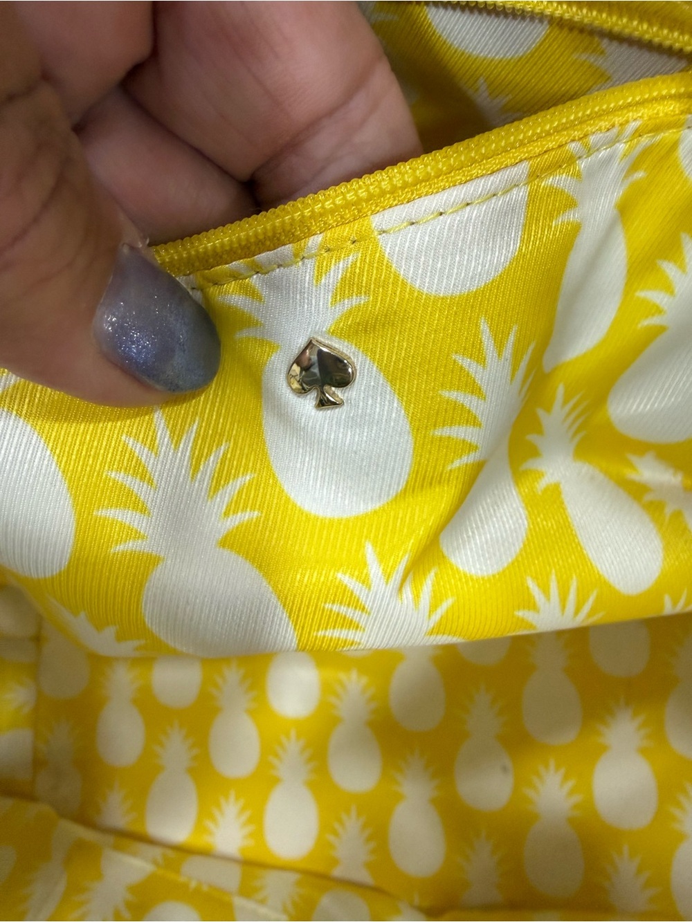 kate spade Aloha series Black & White Palm Leaf Tote with Yellow Charm - Picture 6 of 16